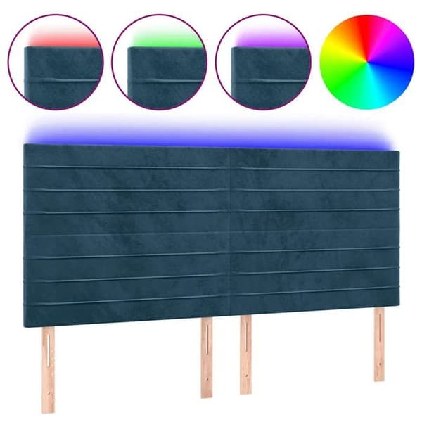 Maison Exclusive - Tummansininen LED-pääty 200x5x118/128 cm Sametti mörkblå