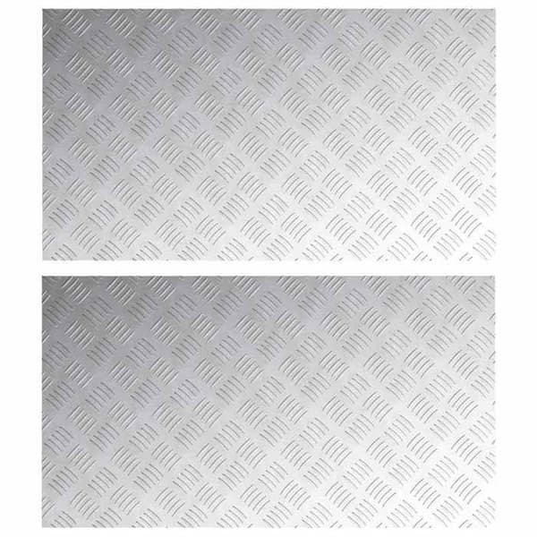 Maison Exclusive - Nez de marche 2 pc 90 x 50 cm Silver Aluminium Rektangulär