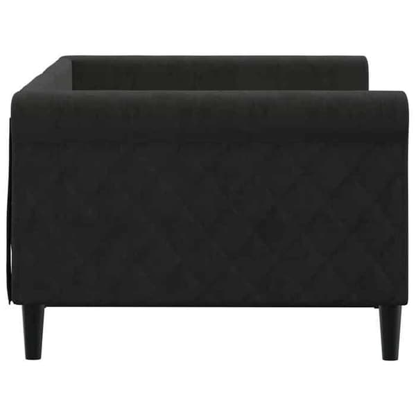 Dagseng - EKSKLUSIV HUS - Hvile seng - Sort velour - 90x190 cm - Lamelseng svart
