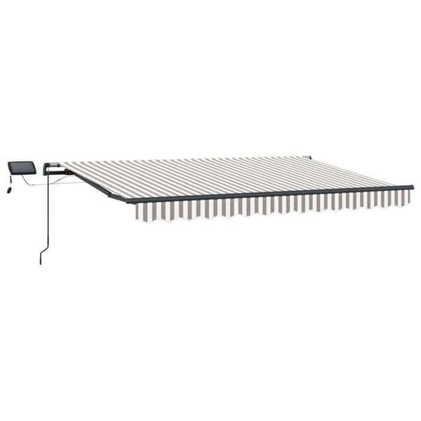 Maison Exclusive - Fällbart tak i ljusgrått och vitt 450 × 300 cm