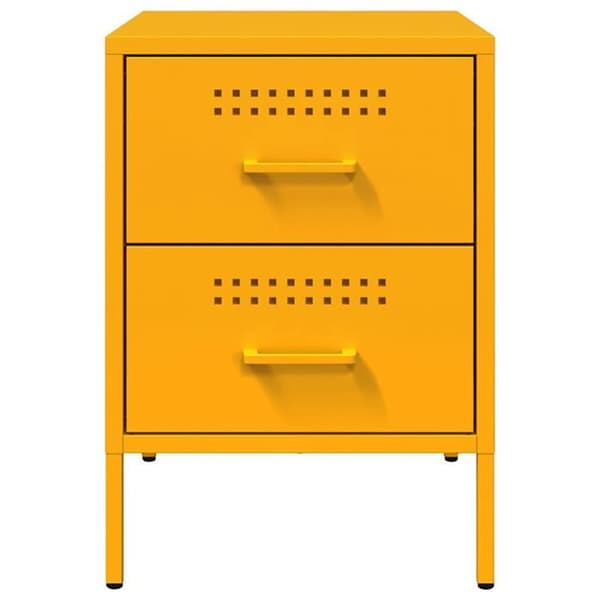 Maison Exclusive - Sängbord 2 st senapsgul 36x39x50,5 cm stål