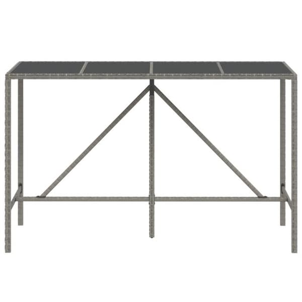 Maison Exclusive - Barbord med grått glas 180x70x110 cm polyrotting