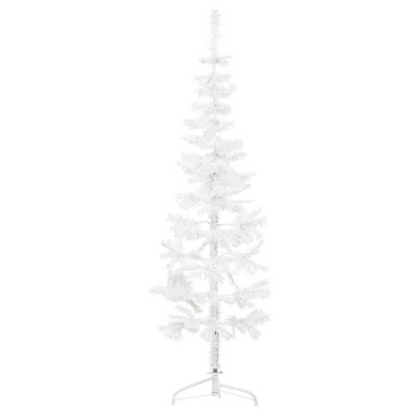 Halv juletræ - EKSKLUSIV HUS - Tynd kunstig halvtræ - Hvid - 180 cm - Pladsbesparende Vit