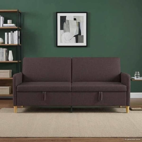 Maison Exclusive - Sofa med opbevaring Mørkebrun 192 x 78 x 87 cm Polyester