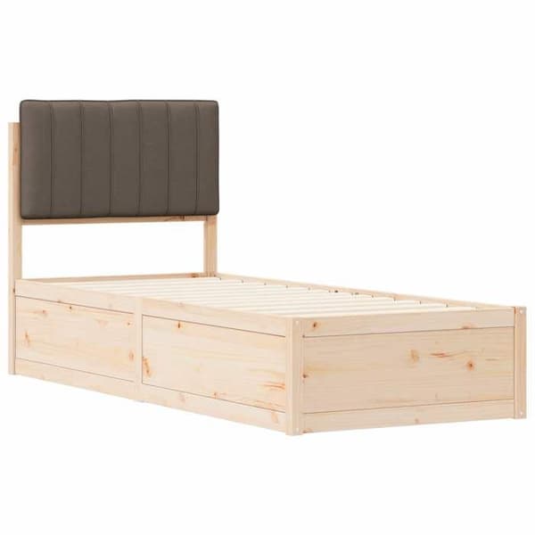 Maison Exclusive - Vuodekehys pehmustetulla päädyllä, taupe 75 x 190 cm Mol