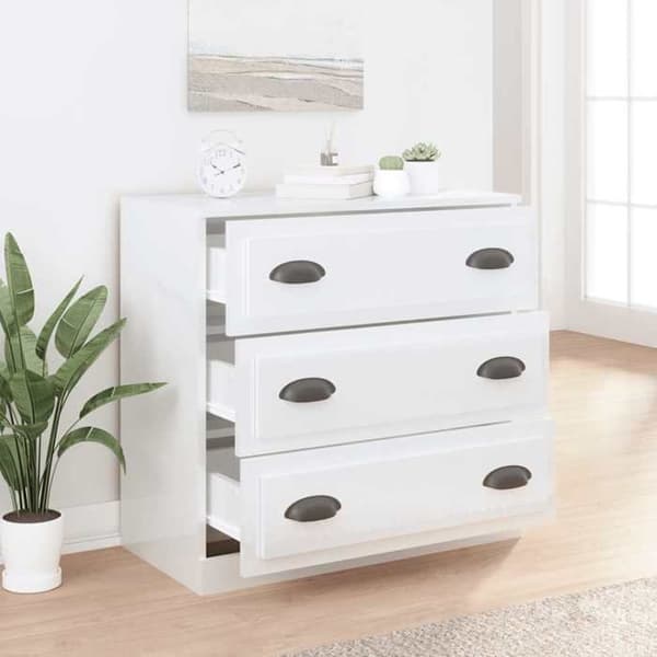 Maison Exclusive - Buffé vit glänsande 70x35,5x67,5 cm ingenjörsträ lysande vit