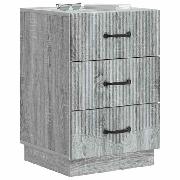 Maison Exclusive - Nattduksbord med låda Sonoma grå 43 x 41 x 63,5 cm