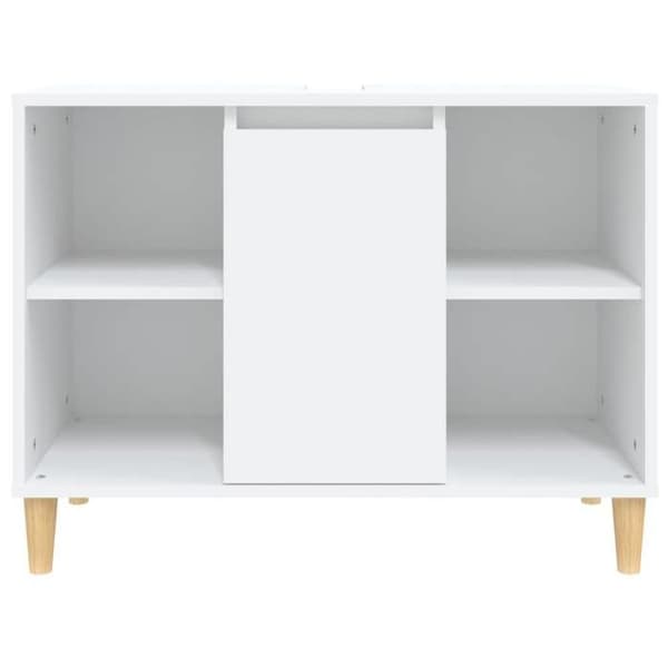 Maison Exclusive - Vit diskbänksmöbel 80x33x60 cm ingenjörsträ
