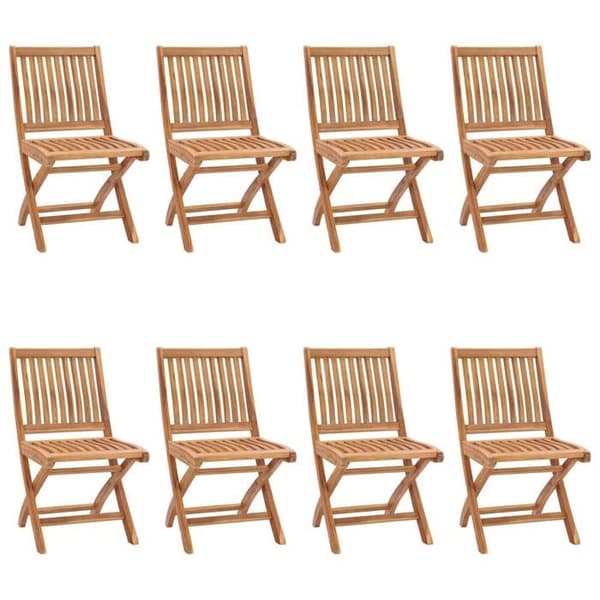 Maison Exclusive - 8 dele sammenklappelige stole i massivt teaktræ