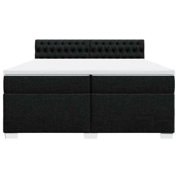 Maison Exclusive - Sengebund med lameller og madras sort 200x200 cm stof