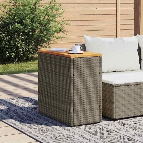 Maison Exclusive - Trädgårds sidobord med grå träskiva 58x27,5x55 cm