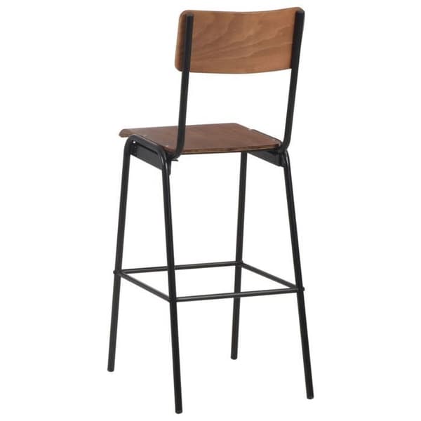 Barstole - EKSKLUSIV HUS - Krydsfiner og stål - Sæt af 4 - Stabelbare - Sort 110 kg