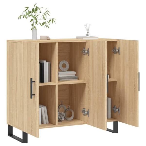 Maison Exclusive - Buffé ek sonoma 90x34x80 cm ingenjörsträ