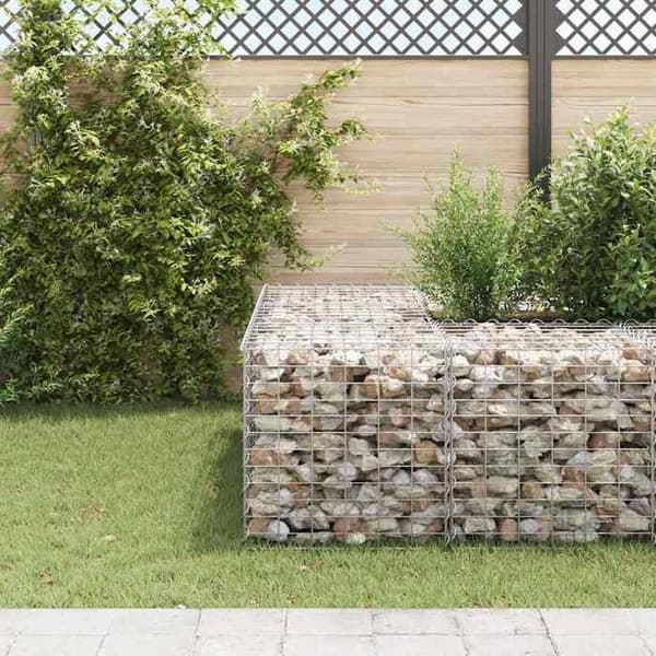 Maison Exclusive - Hævet seng cube med gabion Ståltråd 60x60x60 cm silver-