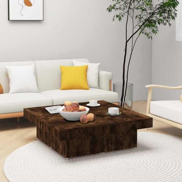 Maison Exclusive - Sofabord Røget eg 90x90x28 cm Ingeniørtræ