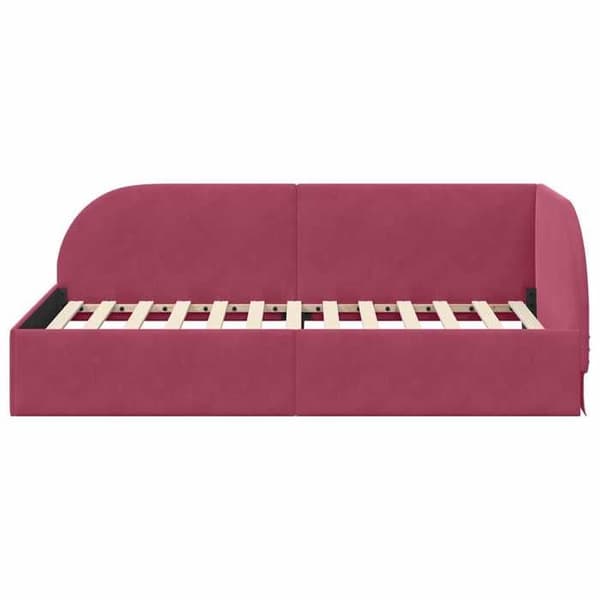Vinkelsängram - EXKLUSIV HEM - Sammetssängram - Bordeaux - 80 x 200 cm - Latten ingår Bordeaux