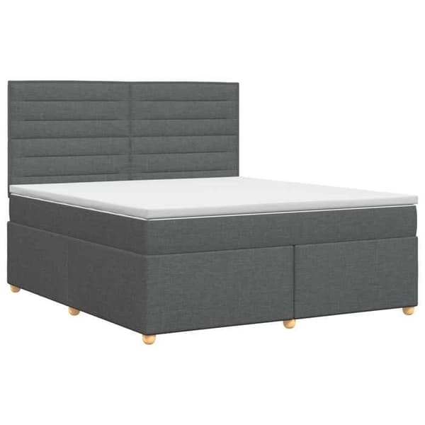 Maison Exclusive - Boxspring säng med madrass Mörkgrå 140 x 200 cm Tyg