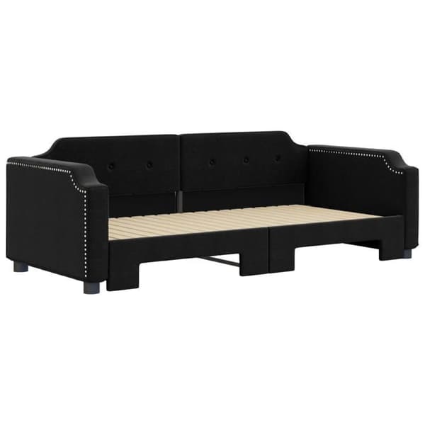Maison Exclusive - Sovesofa med udtræksseng sort 90x190 cm stof