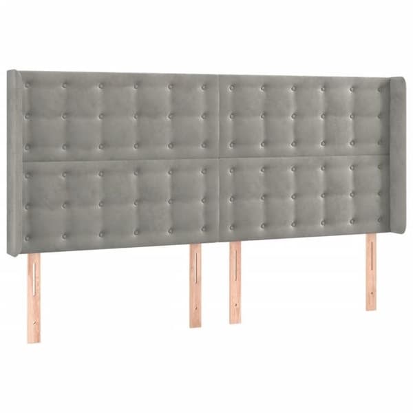 Maison Exclusive - Pääty, jossa korvat, Vaaleanharmaa 183x16x118/128 cm Sametti ljusgrått