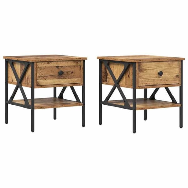 Maison Exclusive - Natbord 2 stk Antik træ 40 x 42 x 45 cm