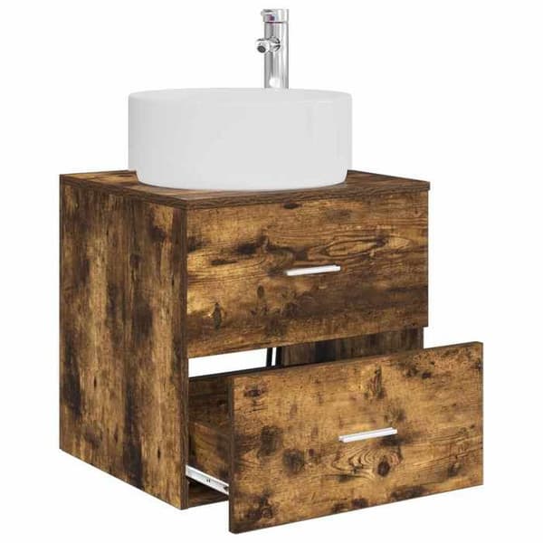 Exklusiv möbel - Väggmonterad handfat Vanity Ek rökig 49,5 x 44,5 x 65,5 cm
