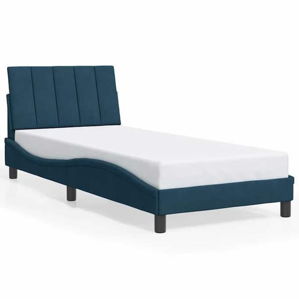Maison Exclusive - Sängram utan madrass Hanko blå 90x190 cm sammet