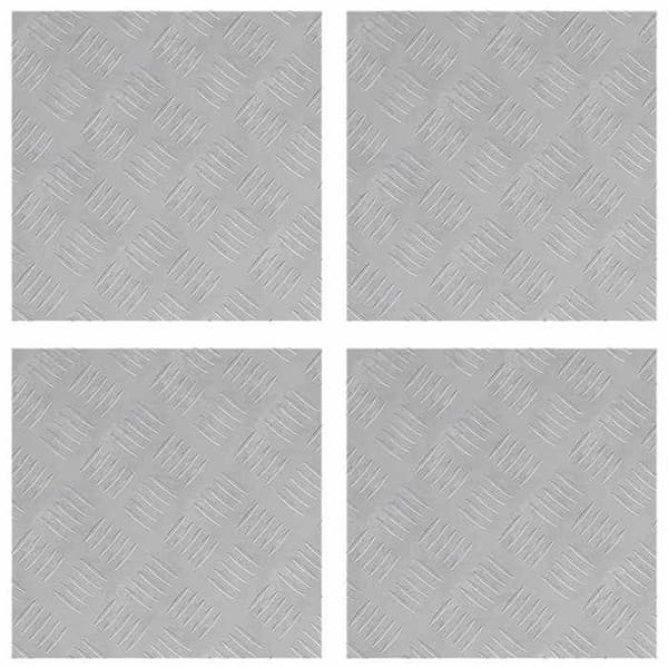 Gulvtrappe - EKSKLUSIVT HUS - 4 stk - Aluminium - 40 x 40 cm - Sølvtern Silver