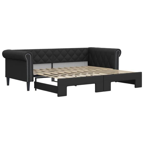 Maison Exclusive - Sovesofa med udtræk uden madras sort 90x200 cm
