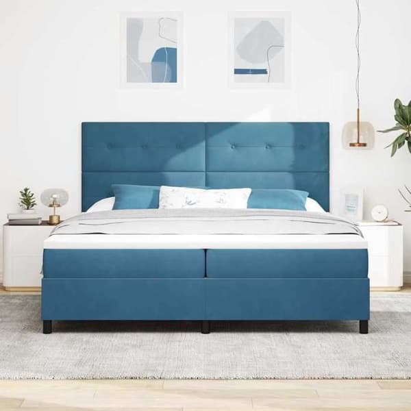 Maison Exclusive - Sininen LED-jousipatja 200 x 200 cm Sametti