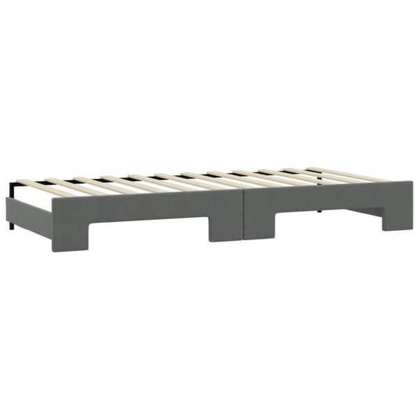 Maison Exclusive - Senge med udtræk og mørkegrå madras 90x200 cm stof