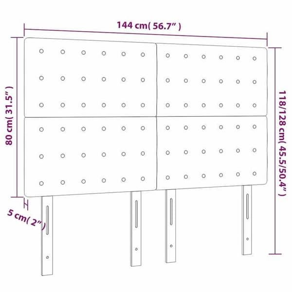 Maison Exclusive - LED Hovedgærde Grå 144x5x118/128 cm Syntetisk Læder Grå