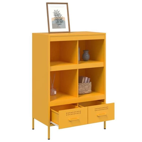 Maison Exclusive - Buffé hög gul senap 68x39x101,5 cm stål