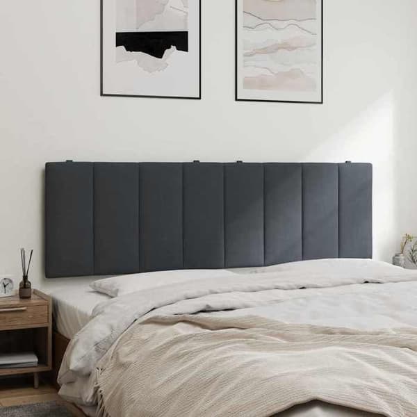 Maison Exclusive - Huvudgavelkudde Hanko mörkgrå 160 cm sammet mörkgrå