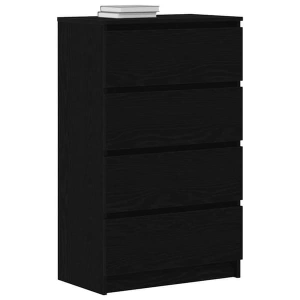 Maison Exclusive - Buffé ek svart 60x35x98,5 cm ingenjörsträ