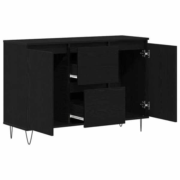 Maison Exclusive - Buffet Sort egetræ 101,5 x 35 x 70 cm Ingeniørtræ svart ek