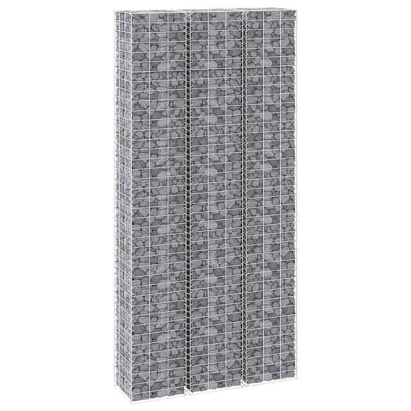 Maison Exclusive - Högsängar i gabion 3 st 30x30x150 cm Järn silver-