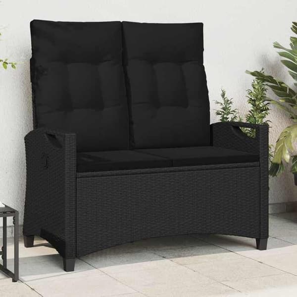 Maison Exclusive - Musta puutarhapenkkki 105 x 60 x 112 cm Teräs ja Polyesteri