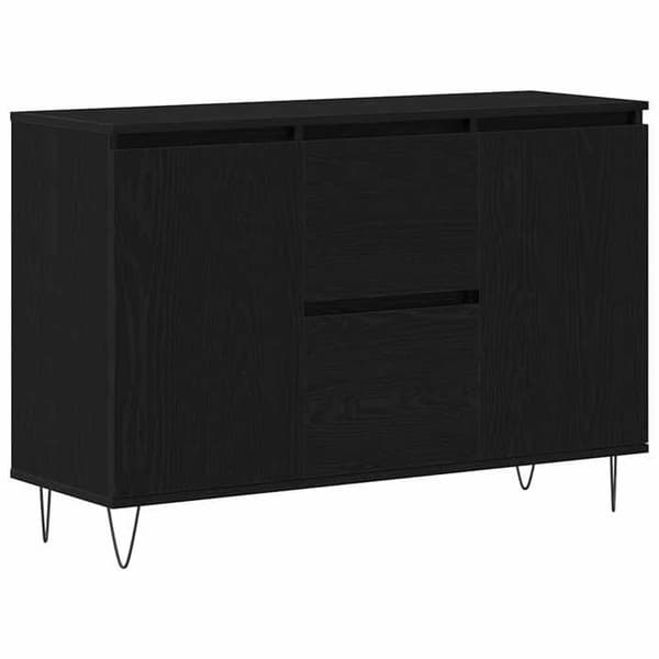 Maison Exclusive - Buffet Sort egetræ 101,5 x 35 x 70 cm Ingeniørtræ svart ek