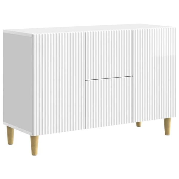 Maison Exclusive - Hvid glans buffet 89 x 34,5 x 60 cm Ingeniørtræ