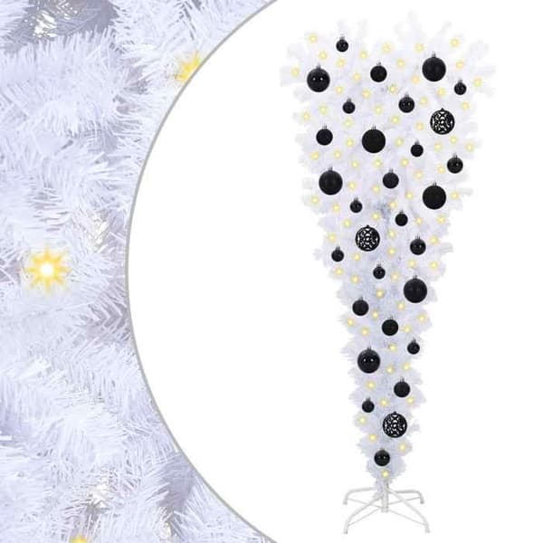Kunstig juletræ - EKSKLUSIV HUS - 120 cm - 150 LED - PVC & stål - USB-strøm Vit