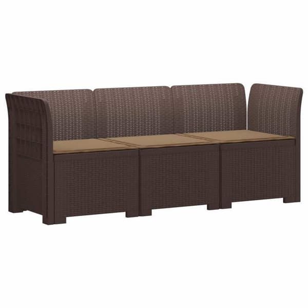 Maison Exclusive - Have sofa 3 pladser med puder look rattan PP Brun