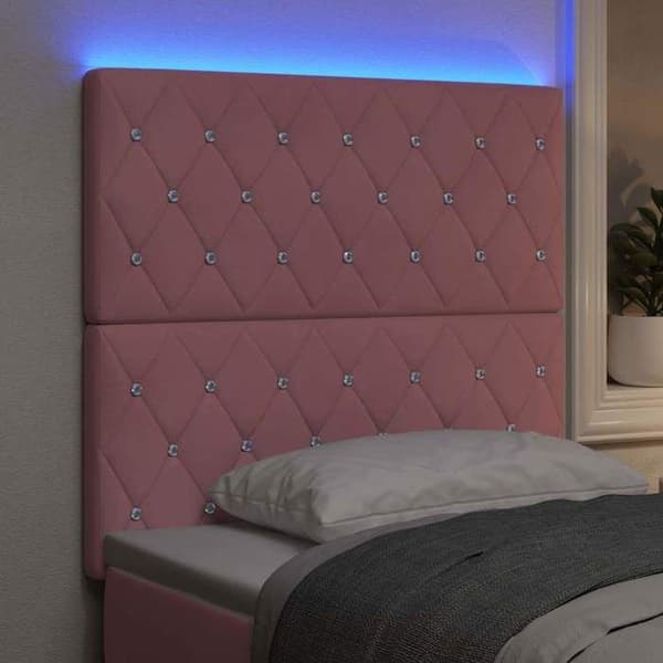 Maison Exclusive - LED-pääty, jossa LED-nauhat, vaaleanpunainen, 100 cm, sametti Ros