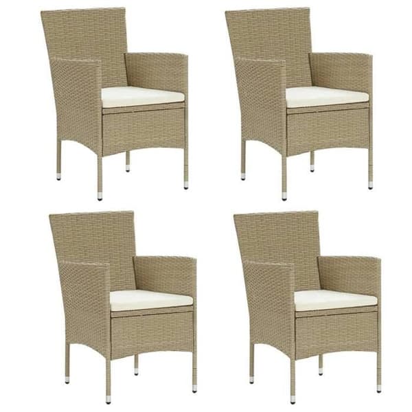 Maison Exclusive - Spisebordsstole til haven sæt af 4 Vævet resin Beige