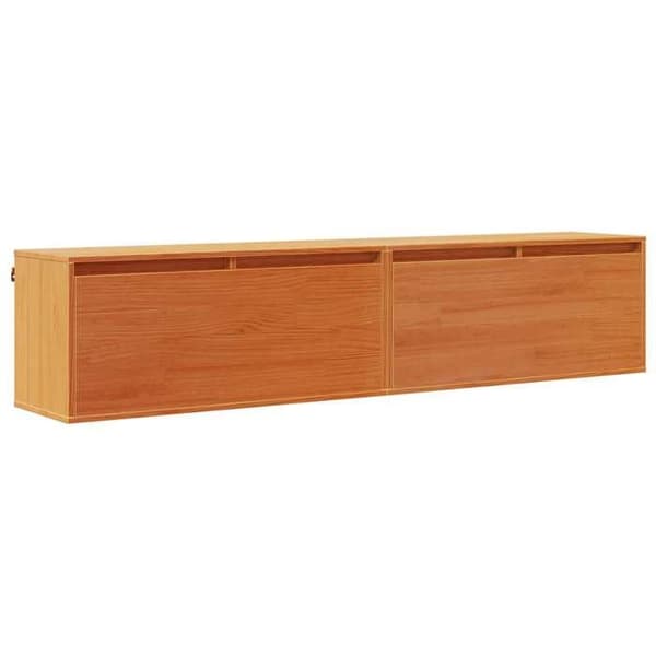 Maison Exclusive - 2 osan seinäkaluste, ruskea vaha 80 x 30 x 35 cm