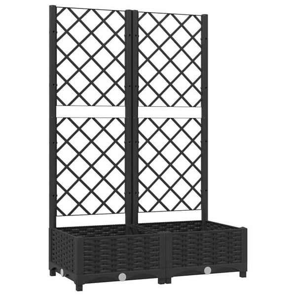Plantekasse med trellis - EKSKLUSIV HUS - 80 x 40 x 121,5 cm - Sort - Polypropylen - Rektangulær Svart