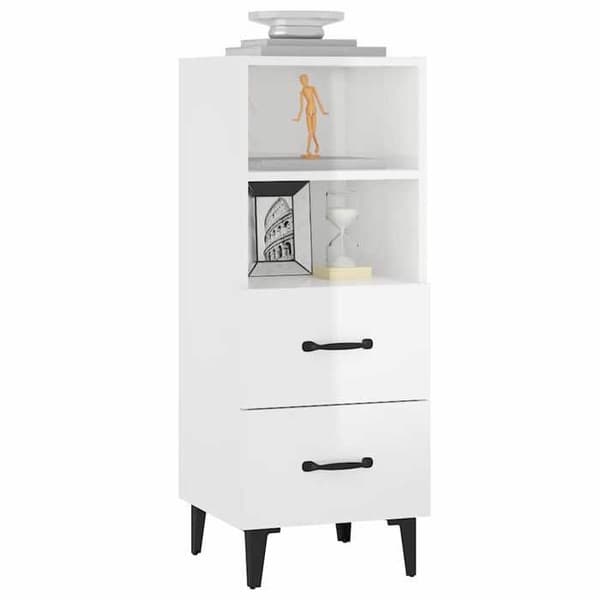 Maison Exclusive - Buffé Vit glänsande 34,5x34x90 cm Ingenjörsträ