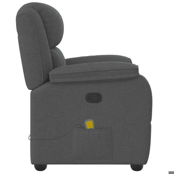 Maison Exclusive - Grått tyg lutande massagefåtölj Mörkgrå