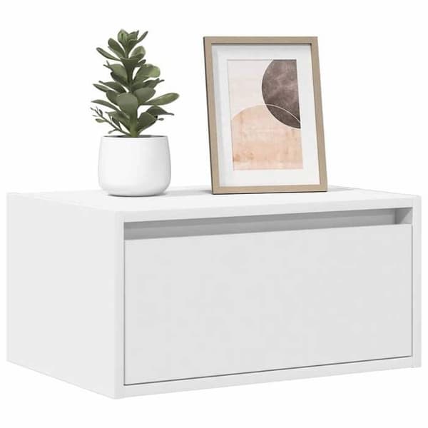 Maison Exclusive - Väggmonterade sängbord med LED-lampor 2 st vit