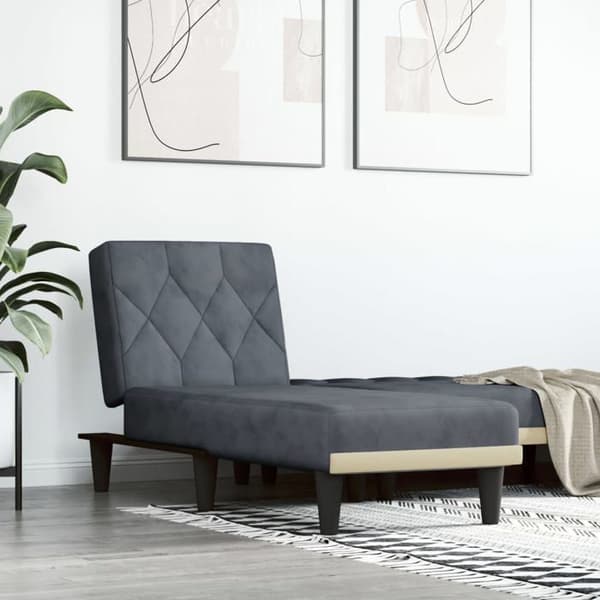 Maison Exclusive - Mørkegrå velour liggestol