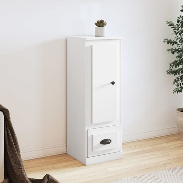 Maison Exclusive - Høj hvid buffet 36x35,5x103,5 cm ingeniørtræ